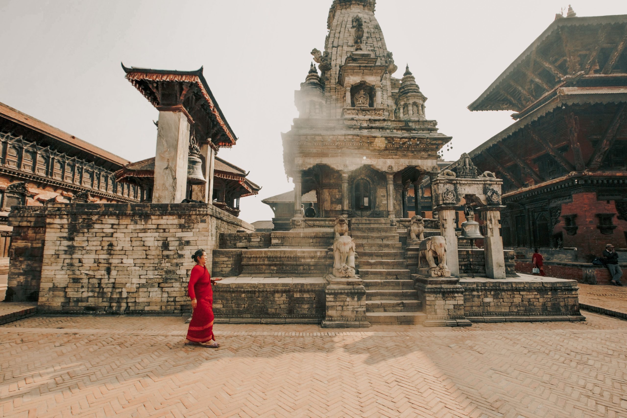 Hikers exploring an off-the-beaten-path trekking trail in the Nepal Himalayas.